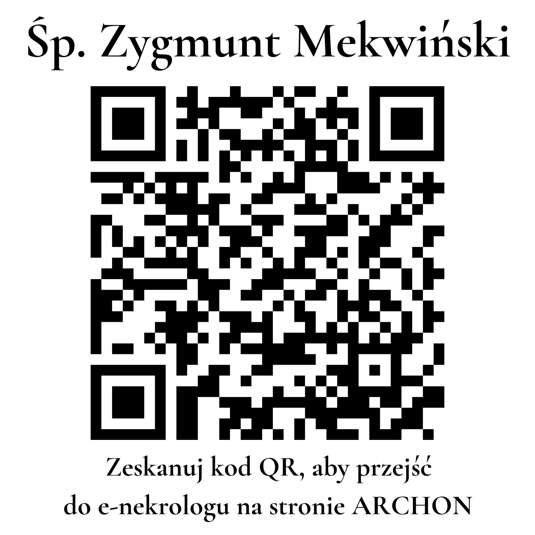 Kod QR do nekrologu Zygmunt Mekwiński