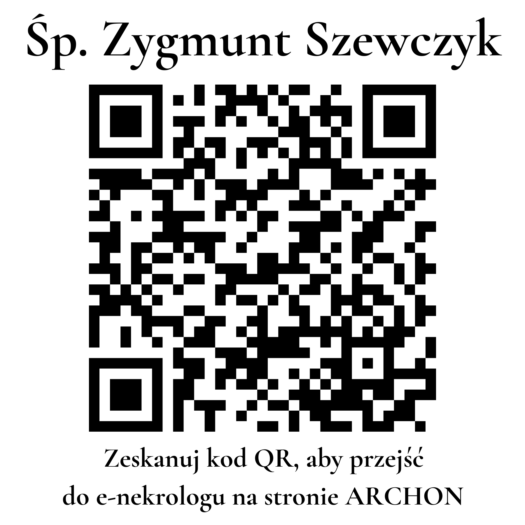 Kod QR do nekrologu Zygmunt Szewczyk